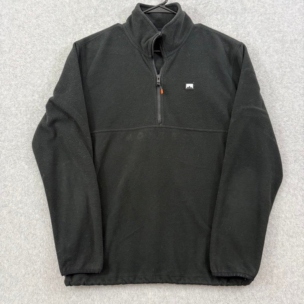 Montec Men's Small Echo Black Fleece Quarter Zip Pullover Sweater Gorpcore